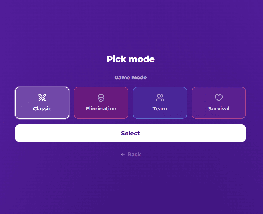 Game lobby with QR code