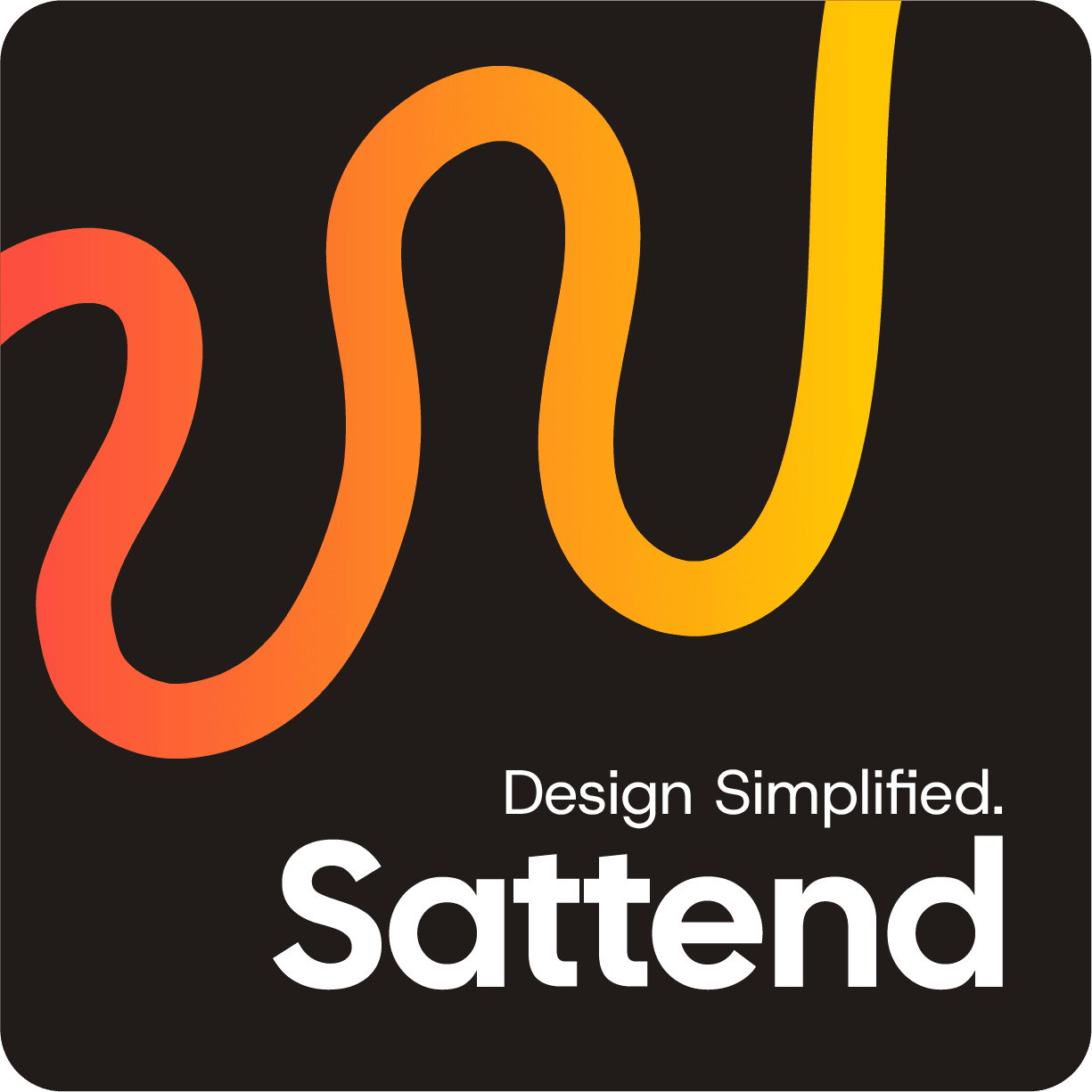 Sattend logo — Design Simplified with large squiggle